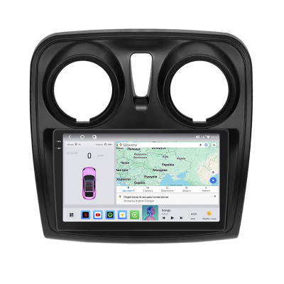 Штатная магнитола Lesko для Dacia Dokker I 2012-2017 экран 9" 4/64 QLED CarPlay 4G Wi-Fi GPS 360 Prime