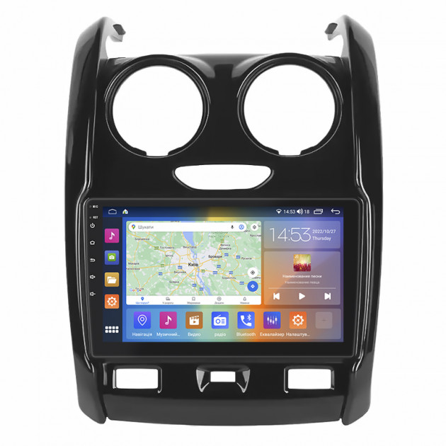 Штатная магнитола Lesko для Dacia Duster II 2017-2021 экран 9" 4/64Gb CarPlay 4G Wi-Fi GPS Prime
