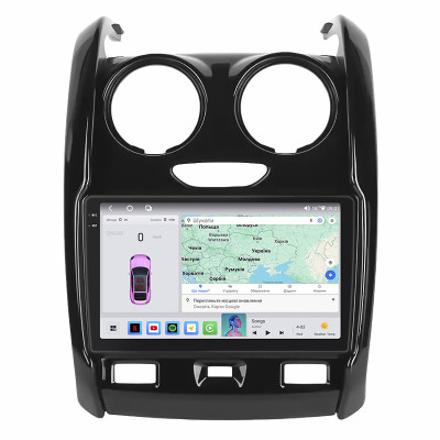 Штатная магнитола Lesko для Dacia Duster II 2017-2021 экран 9" 4/64 QLED CarPlay 4G Wi-Fi GPS 360 Prime