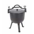 Туристичний чавунний казан 11 л Garden Line на 3 ніжках з кришкою та ручкою для перенесення (Польща)