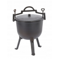 Туристичний чавунний казан 11 л Garden Line на 3 ніжках з кришкою та ручкою для перенесення (Польща)