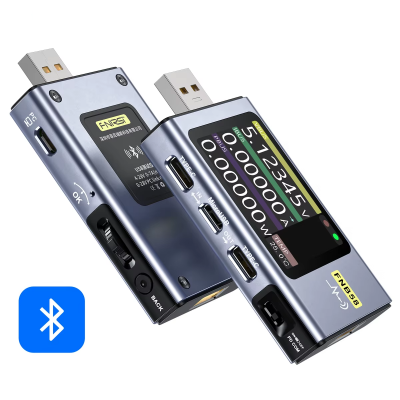 USB-тестер для зарядних пристроїв FNIRSI FNB58 з Bluetooth silver
