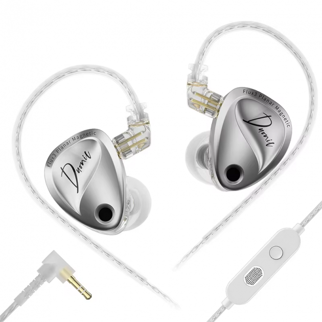 Навушники KZ Duonic з мікрофоном 3.5mm silver