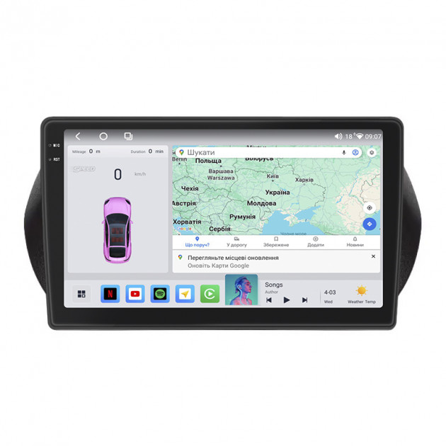 Штатная магнитола Lesko для Citroen Nemo I 2007-2017 экран 10" 4/64 QLED CarPlay 4G Wi-Fi GPS 360 Prime