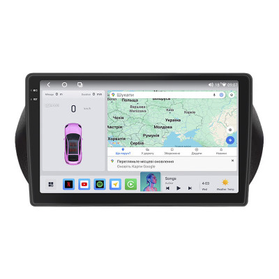 Штатная магнитола Lesko для Fiat Fiorino III 2007-н.в. экран 10" 4/64 QLED CarPlay 4G Wi-Fi GPS 360 Prime