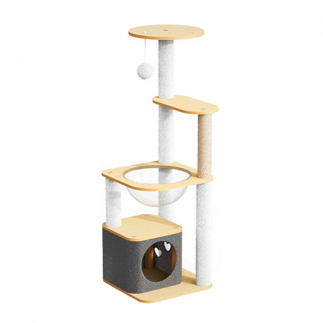 Когтеточка игровой центр Taotaopets Y0044-А лежак с игрушками для кота 40*40*115 см