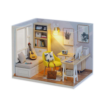 Кукольный дом конструктор DIY Cute Room QT-007-B Sunshine Study Room