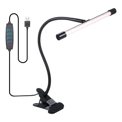 Настольная LED лампа M006-1 с прищепкой переносная светодиодная гибкая USB Black