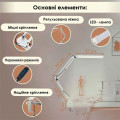 Настольная LED лампа M-016 светодиодная складная зажимная с поворотным кронштейном White