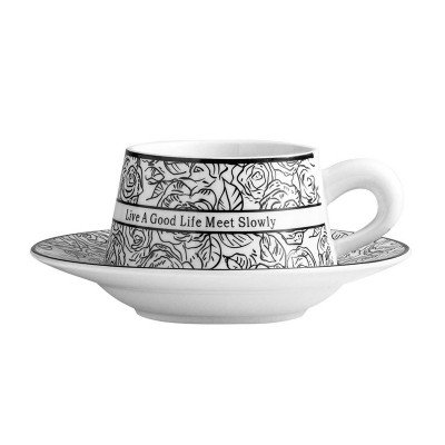 Сувенирный подарочный кофейный набор JMD1129 чашка+блюдце+подарочная коробка керамический White