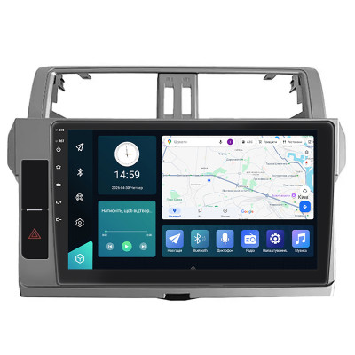 Штатная магнитола Lesko для Toyota Land Cruiser Prado 150 Series Рестайлинг 1 2013-2017 экран 10" 2/32Gb 4G Wi-Fi GPS Top