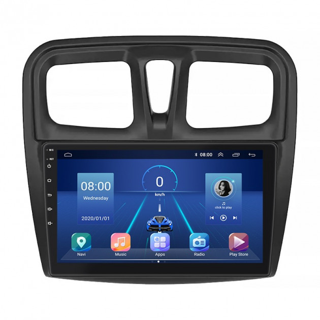Штатная магнитола Lesko для Dacia Sandero II Рестайлинг ver 3 2016-2020 экран 10" 4/32Gb 4G Wi-Fi GPS Top