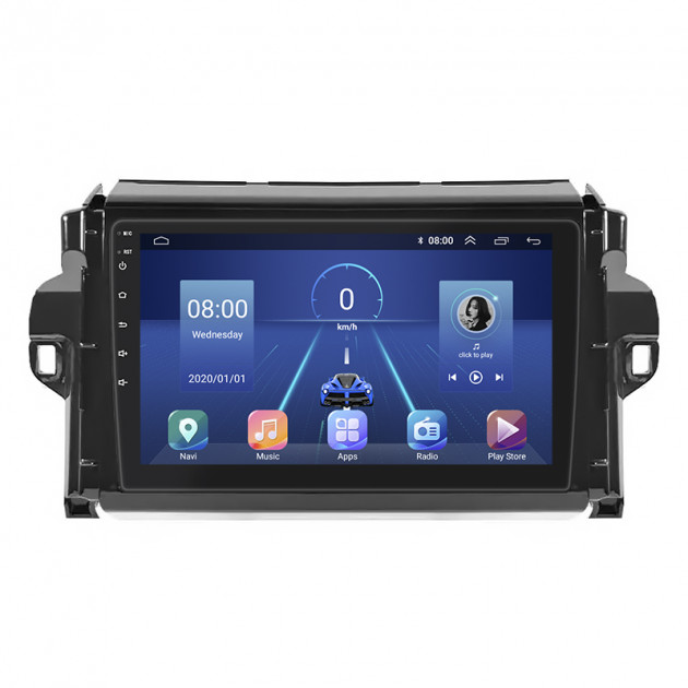 Штатная магнитола Lesko для Toyota Fortuner II Рестайлинг 2020-н.в. экран 9" 4/32Gb 4G Wi-Fi GPS Top