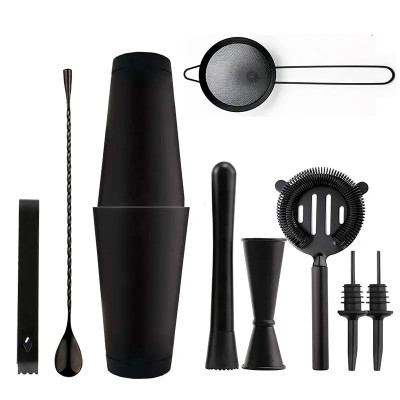 Подарочный набор для бара KM-TZS167 10 предметов барный инвентарь из нержавеющей стали Black