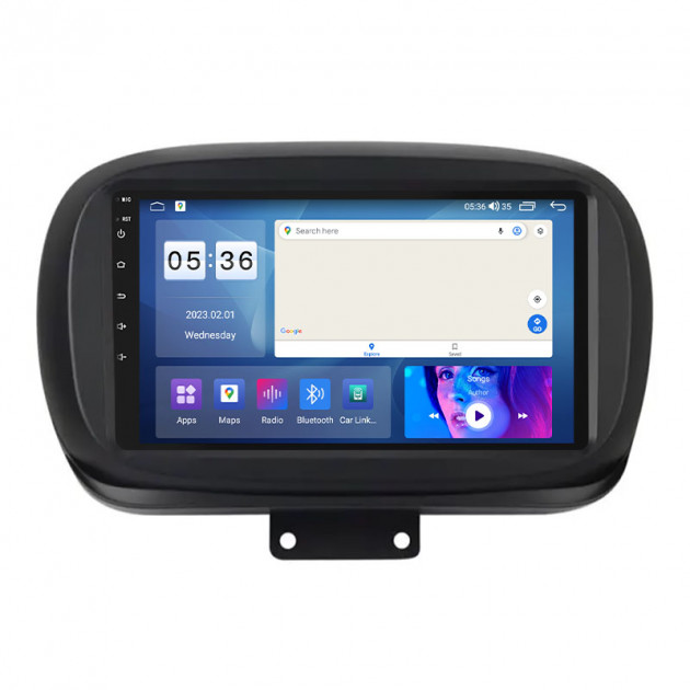 Штатная магнитола Lesko для Fiat 500X I 2014-2018 экран 9" 4/64Gb CarPlay 4G Wi-Fi GPS Prime