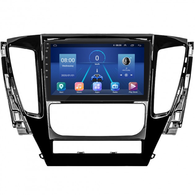 Штатная магнитола Lesko для Mitsubishi Pajero Sport III 2015-2021 экран 9" 4/32Gb 4G Wi-Fi GPS Top