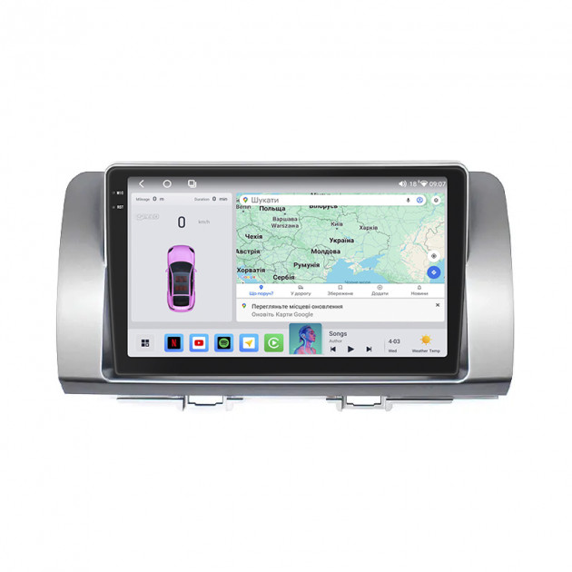 Штатная магнитола Lesko для Daihatsu Materia  2006-2013 экран 9" 4/64 QLED CarPlay 4G Wi-Fi GPS 360 Prime