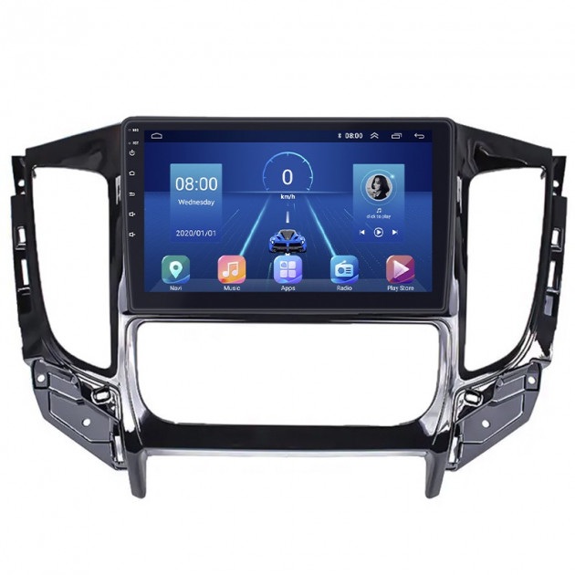 Штатная магнитола Lesko для Mitsubishi Pajero Sport III ver. 2 2015-2019 экран 9" 4/32Gb 4G Wi-Fi GPS Top