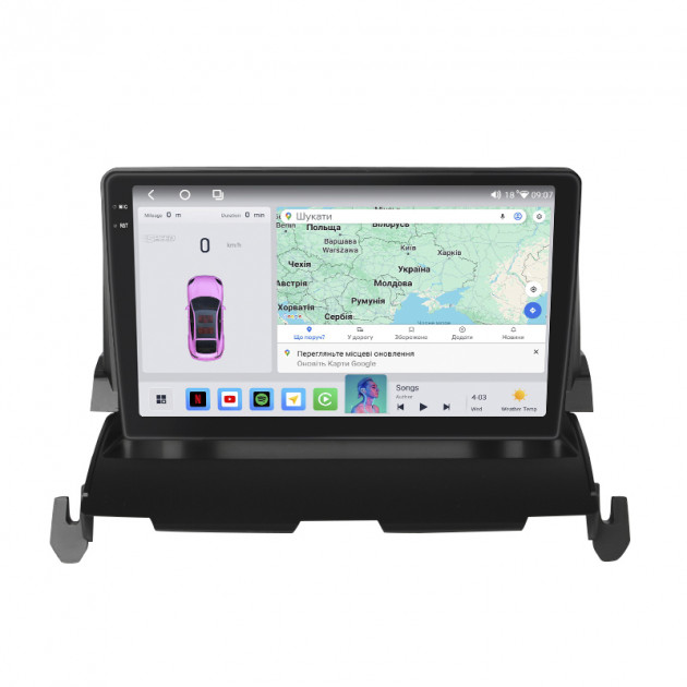 Штатная магнитола Lesko для Dodge Journey I 2007-2011 экран 9" 4/64 QLED CarPlay 4G Wi-Fi GPS 360 Prime