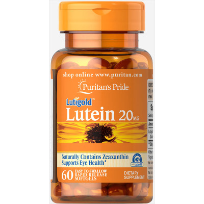 Лютеїн для зору з зеаксантином, Lutein with Zeaxanthin, Puritan's Pride, 20 мг, 60 капсул