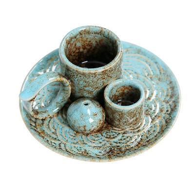 Подставка для благовоний JCSMJ20 для ароматических конусов палочек пало санто пучков шалфея Blue + Brown