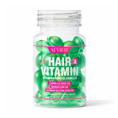 Витаминные капсулы для волос Sevich Hair Vitamin с марокканским маслом и маслом семян камелии для сухих и секущихся волос зеленые 30шт