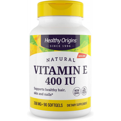 Вітамін Е, Vitamin E, Healthy Origins, 400 МО, 90 капсул
