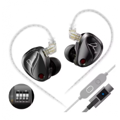 Навушники KZ Duonic Bass Improved EQ Type-C з мікрофоном black