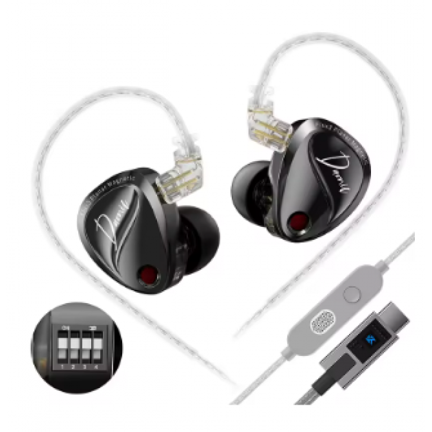 Навушники KZ Duonic Bass Improved EQ Type-C з мікрофоном black