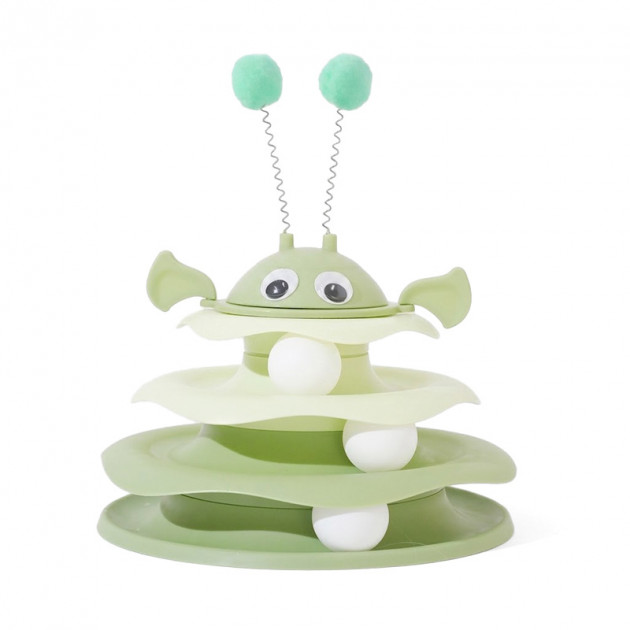 Игрушка Taotaopets 079906 для кота интелектуальная 3-х уровневая Башня Green