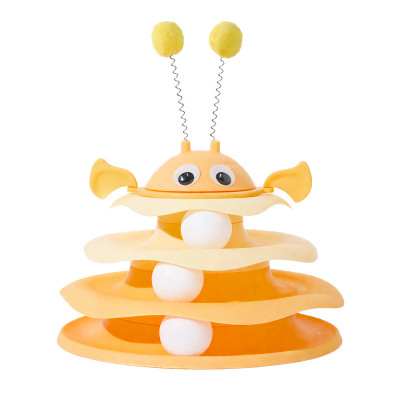 Игрушка Taotaopets 079906 для кота интелектуальная 3-х уровневая Башня Yellow
