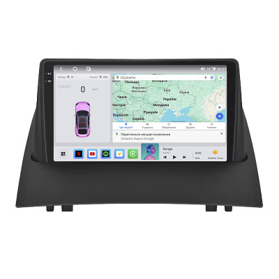 Штатная магнитола Lesko для Renault Megane II Рестайлинг 2006-2009 экран 9" 4/64 QLED CarPlay 4G Wi-Fi GPS 360 Prime