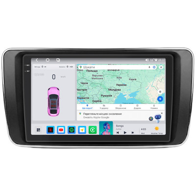Штатная магнитола Lesko для Nissan Leaf II (ZE1) 2017- н.в экран 9" 4/64 QLED CarPlay 4G Wi-Fi GPS 360 Prime