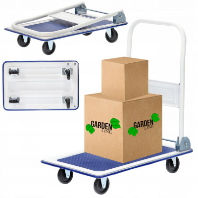 Платформний візок вантажний Garden Line (73 × 47 × 83 см) зі складною ручкою | вантажопідйомність - 150 кг (Польща)