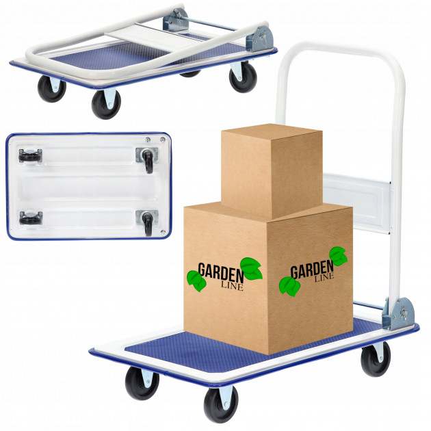 Платформний візок вантажний Garden Line (72 × 45 × 80 см) зі складною ручкою | вантажопідйомність - 150 кг (Польща)