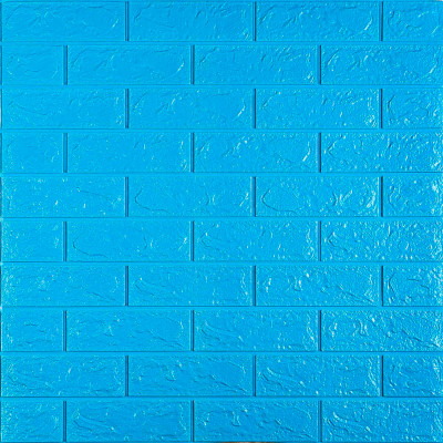 3D панель самоклеюча 700х770х5мм цегла Блакитна (005-5) SW-00000297