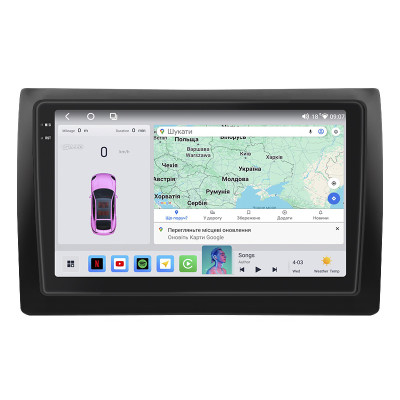 Штатная магнитола Lesko для Fiat Stilo  2001-2007 экран 9" 4/64 QLED CarPlay 4G Wi-Fi GPS 360 Prime