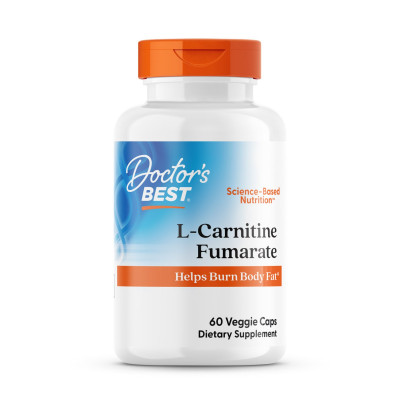 L-карнітин фумарат, L-Carnitine Fumarate with Biosint Carnitine, Doctor's Best, 500 мг, 60 веганських капсул