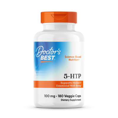 5-НТР, 5-гідрокситриптофан, Doctor's Best, 100 мг, 180 веганських капсул