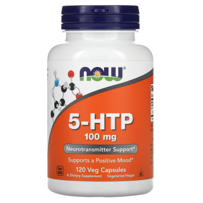 5-HTP, 5-гідрокситриптофан, 5-HTP, Now Foods, 100 мг, 120 вегетаріанських капсул
