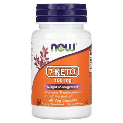 7 кето Дегідроепіандростерон, 7-Keto, NOW Foods, 100 мг, 60 вегетаріанських капсул