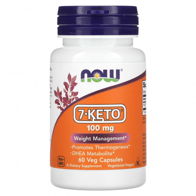 7 кето Дегідроепіандростерон, 7-Keto, NOW Foods, 100 мг, 60 вегетаріанських капсул