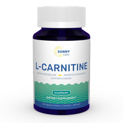 L-карнітин, L-carnitine Powerfull, Sunny Caps, 250 мг, 60 капсул
