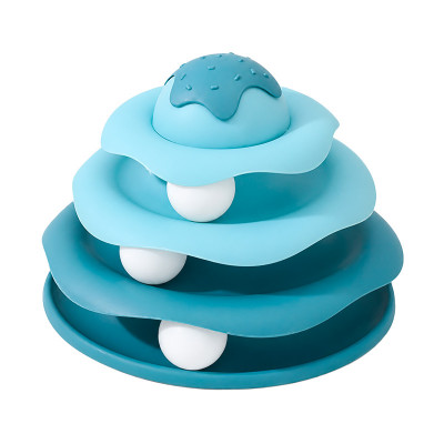 Игрушка Taotaopets 07A10001 для кота интелектуальная 3-х уровневая Башня Dark Blue