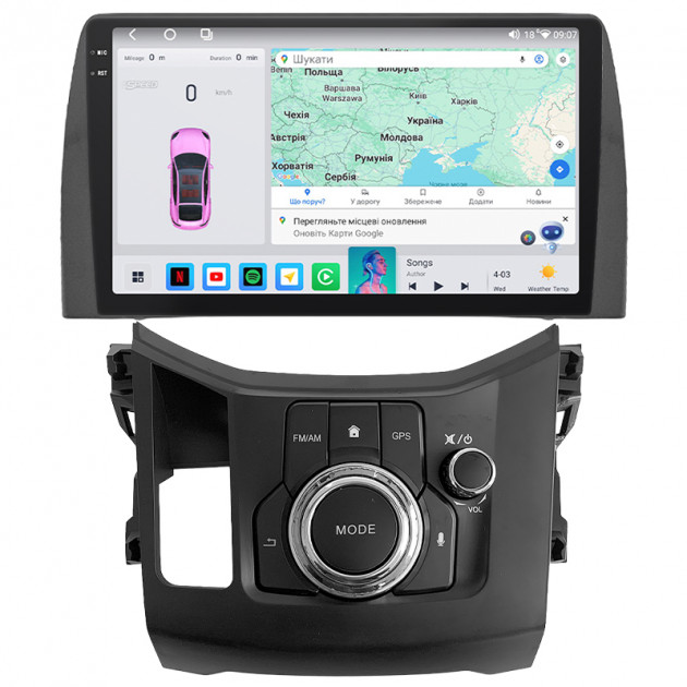 Штатная магнитола Lesko для Mazda CX-5 II Рестайлинг 2021-н.в экран 10" 4/64 QLED CarPlay 4G Wi-Fi GPS 360 Prime