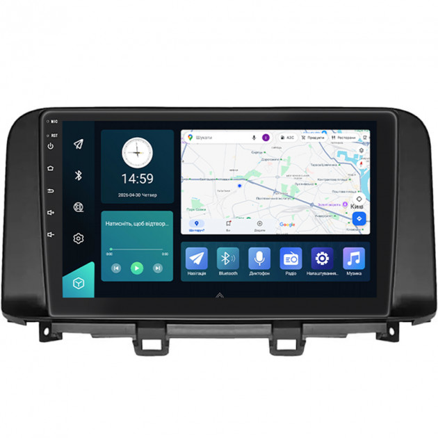 Штатная магнитола Lesko для Hyundai Kona I 2017-2020 экран 10" 2/32Gb 4G Wi-Fi GPS Top