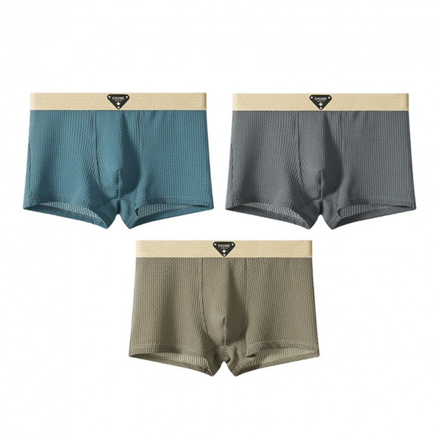 Набор мужских трусов боксеров B6425 Olive/Blue/Gray из 3 шт M