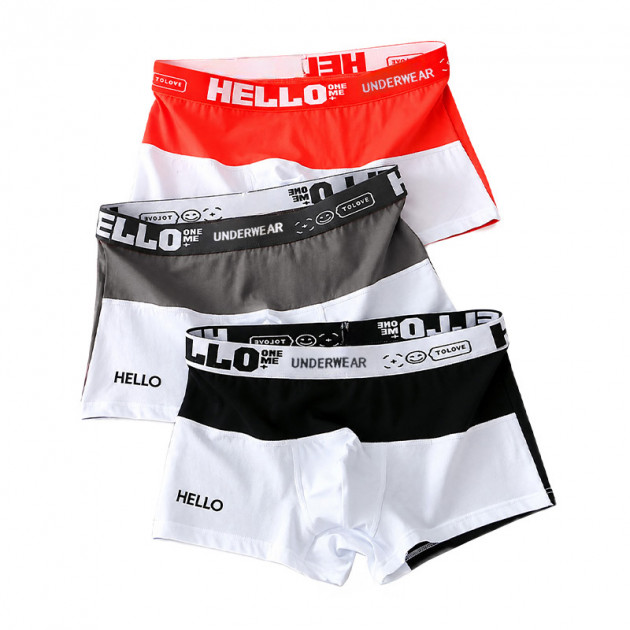 Набор мужских трусов боксеров PB3259 Coral/Gray/Black из 3 шт  L