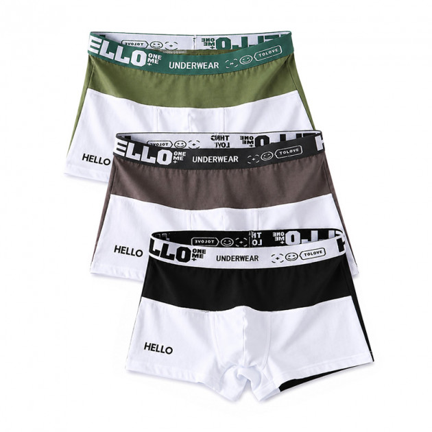 Набор мужских трусов боксеров PB3259 Green/Gray/Black из 3 шт  L