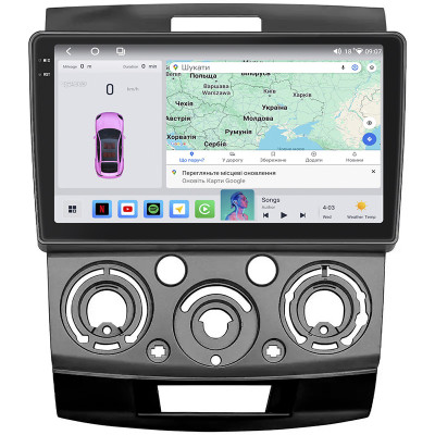 Штатная магнитола Lesko для Ford Ranger II 2006-2009 экран 9" 4/64 QLED CarPlay 4G Wi-Fi GPS 360 Prime